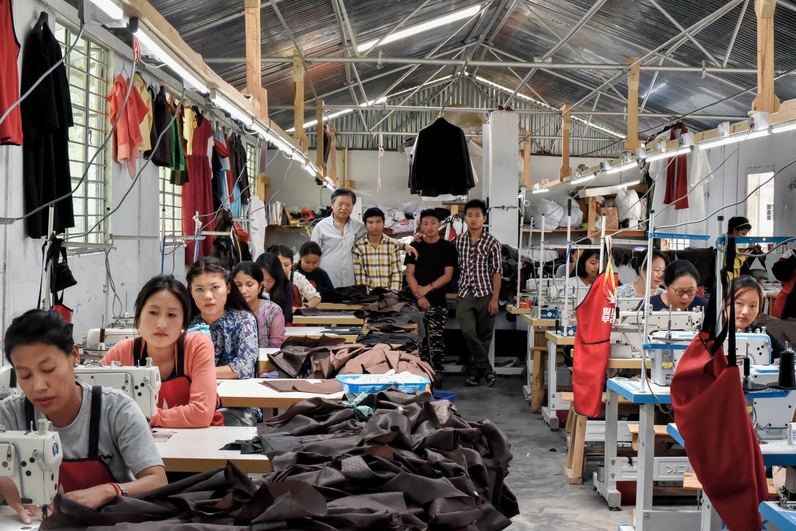 The Kenono Garments team at their machines